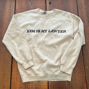 KIM IS MY LAWYER crew neck sweater
